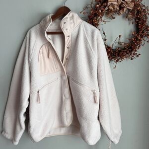 NWT Free People X Hatch Off White Fleece Jacket Size Large